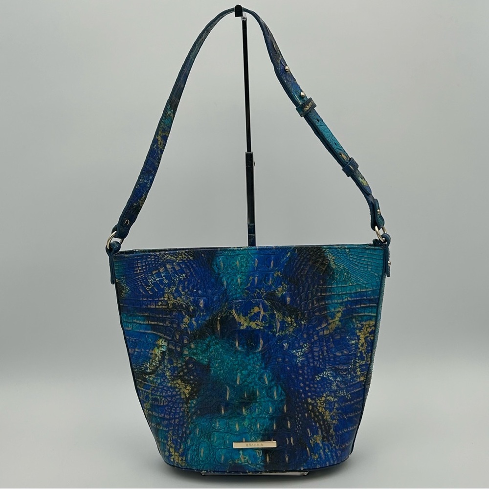Brahmin Blue and Gold Shoulder Bag